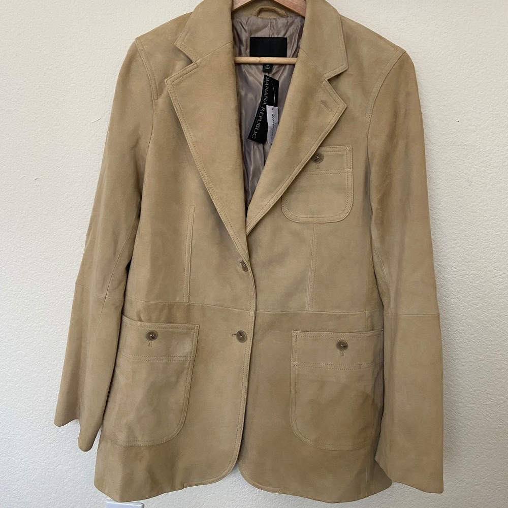 NWT Banana Republic Womens Heritage Briar Suede Blazer Jacket - Picture 4 of 8